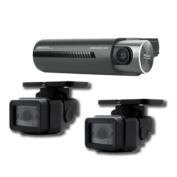 IROAD X30 Front + 2 External -3CH Dash Cam with 64GB microSD Card