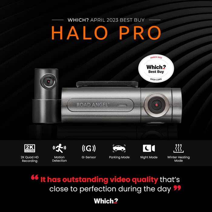 Road Angel Halo Pro 2CH - Front and Rear Dash Cam