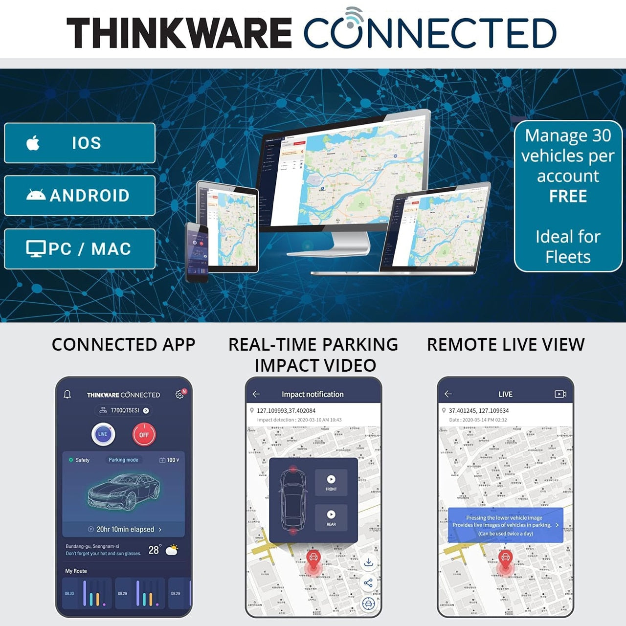 Thinkware Dash Cam Q850 - 1CH Dash Cam (32GB SD Card inc)