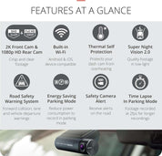 Thinkware Dash Cam Q850 - 2CH Dash Cam (64GB SD Card inc)